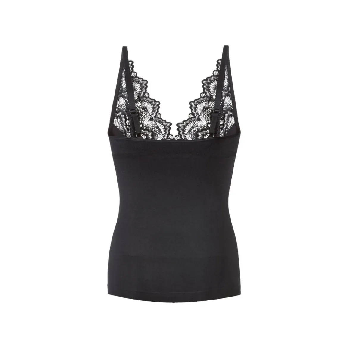 esmara® Damen Formhemd, mit eingestrickten Stützzonen (schmale Träger/schwarz, S(36/38)) - B-Ware neuwertig