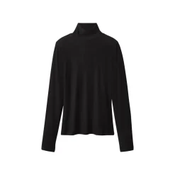 esmara® Damen Gerippte Rollkragenshirts, 2 Stück (schwarz/grau, S(36/38)) - B-Ware neuwertig