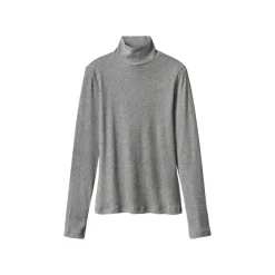 esmara® Damen Gerippte Rollkragenshirts, 2 Stück (schwarz/grau, S(36/38)) - B-Ware neuwertig