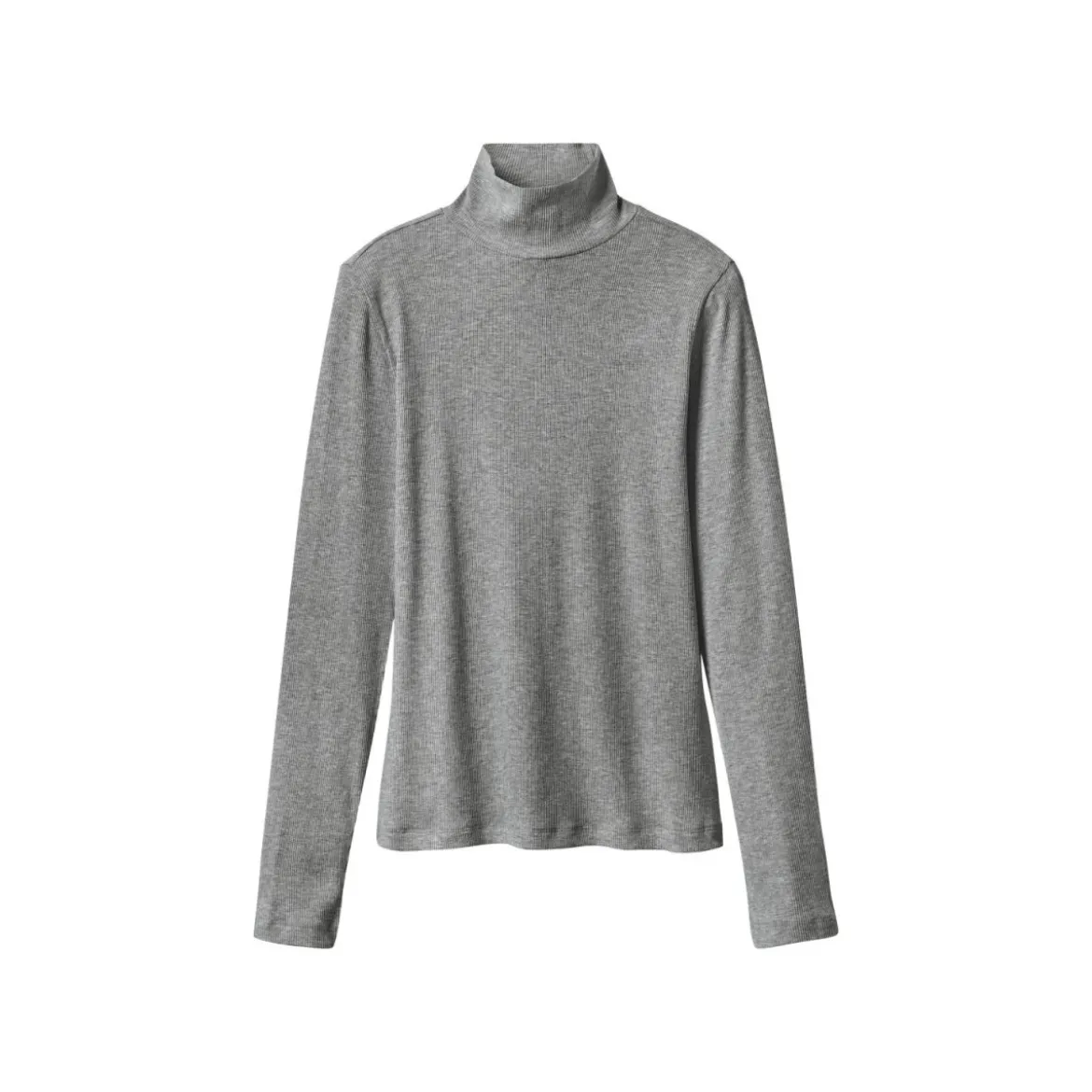esmara® Damen Gerippte Rollkragenshirts, 2 Stück (schwarz/grau, S(36/38)) - B-Ware neuwertig