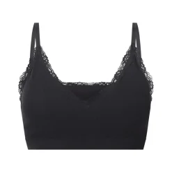 esmara® Damen Geripptes Bustier mit Spitze (Schwarz, S(36/38)) - B-Ware neuwertig