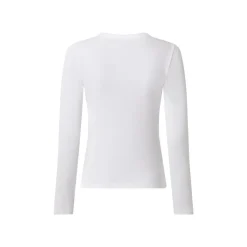 esmara® Damen Geripptes Langarmshirt (Weiß, XS(32/34)) - B-Ware sehr gut