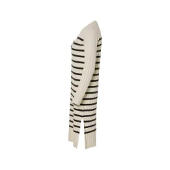 esmara® Damen Geripptes Strickkleid mit Rundhalsausschnitt (Streifen, L (44/46)) - B-Ware neuwertig