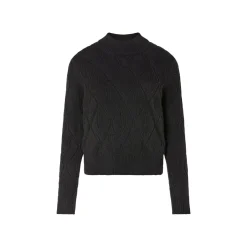 esmara® Damen Grobstick-Pullover mit Stehkragen (schwarz, S(36/38)) - B-Ware neuwertig