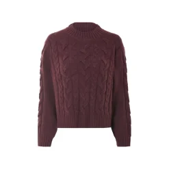 ESMARA® Damen Grobstrick-Pullover (Bordeaux, M(40/42)) - B-Ware neuwertig