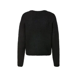esmara® Damen Grobstrick-Pullover, mit Wollanteil (Schwarz, M(40/42)) - B-Ware neuwertig