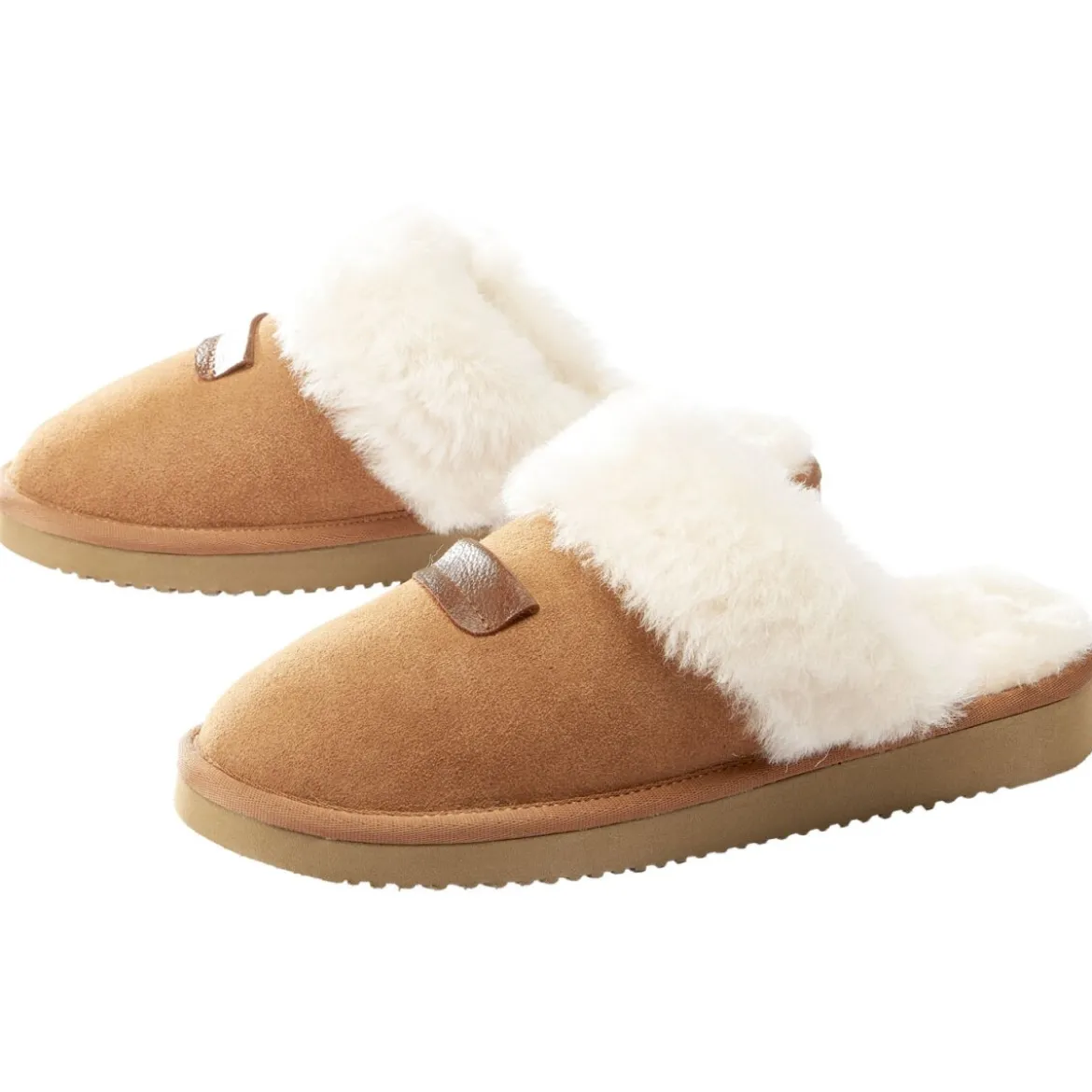 esmara® Damen Hausschuhe mit kuscheligem Lammfell gefüttert - B-Ware