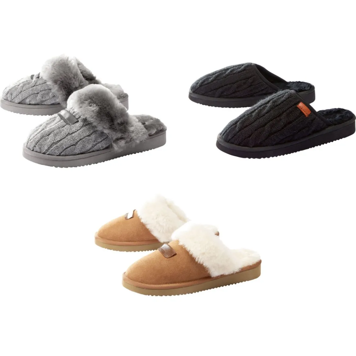 esmara® Damen Hausschuhe mit kuscheligem Lammfell gefüttert - B-Ware