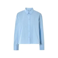 ESMARA® Damen Hemd, weit geschnitten mit Kellerfalte (Blau, S(36/38)) - B-Ware sehr gut