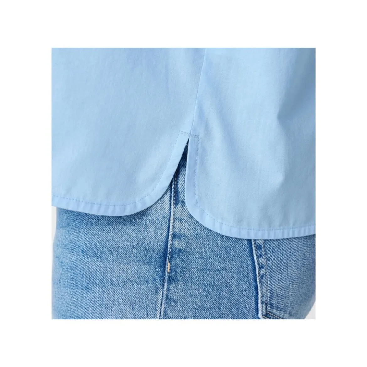 ESMARA® Damen Hemd, weit geschnitten mit Kellerfalte (Blau, S(36/38)) - B-Ware sehr gut