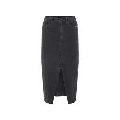 ESMARA® Damen Jeansrock, in Midi-Länge (Grau, 38) - B-Ware neuwertig