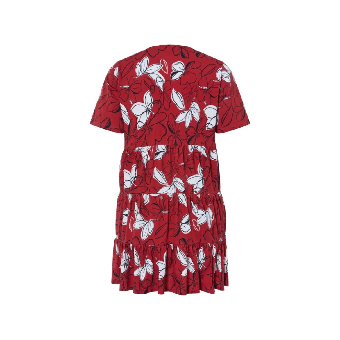 esmara® Damen-Kleid, mit Baumwolle, XXL,gemustert/rot - B-Ware neuwertig