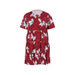 esmara® Damen-Kleid, mit Baumwolle, XXL,gemustert/rot - B-Ware neuwertig