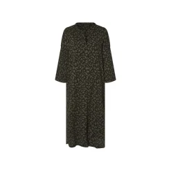 esmara® Damen-Kleid, mit Crêpe-Struktur, XL, grün/gemustert - B-Ware neuwertig