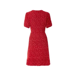 esmara® Damen Kleid, mit V-Ausschnitt (Rot, M (40/42)) - B-Ware neuwertig