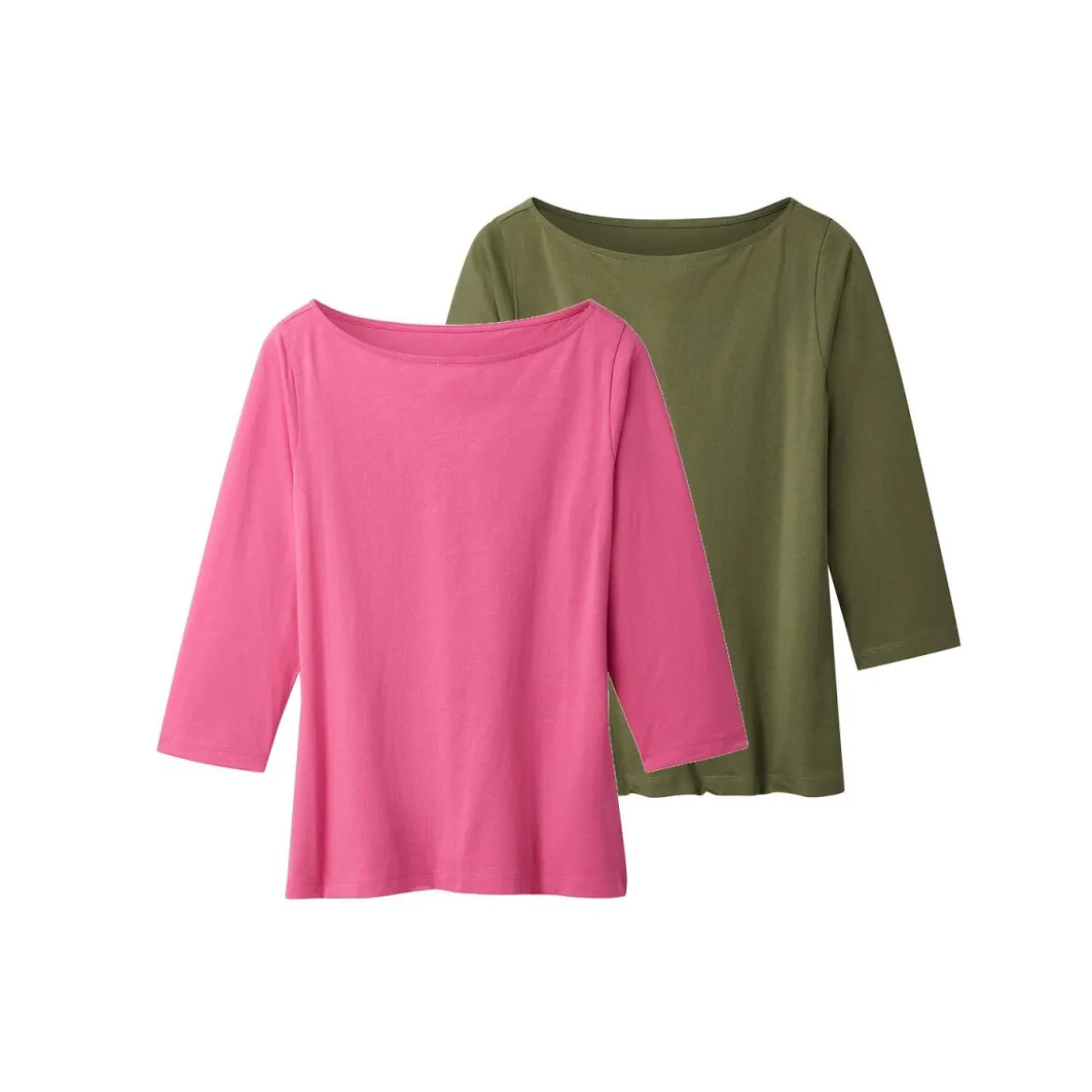esmara® Damen Langarmshirt 3/4 Arm, 2 Stück - B-Ware