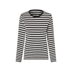esmara® Damen Langarmshirt, 2 Stück, mit Baumwolle (Streifen/weiß/schwarz, L(44/46)) - B-Ware sehr gut