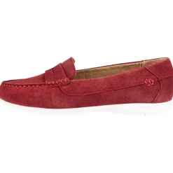 esmara Damen Ledermokassin, leichte, profilierte TPR-Laufsohle (rot, 36) - B-Ware sehr gut