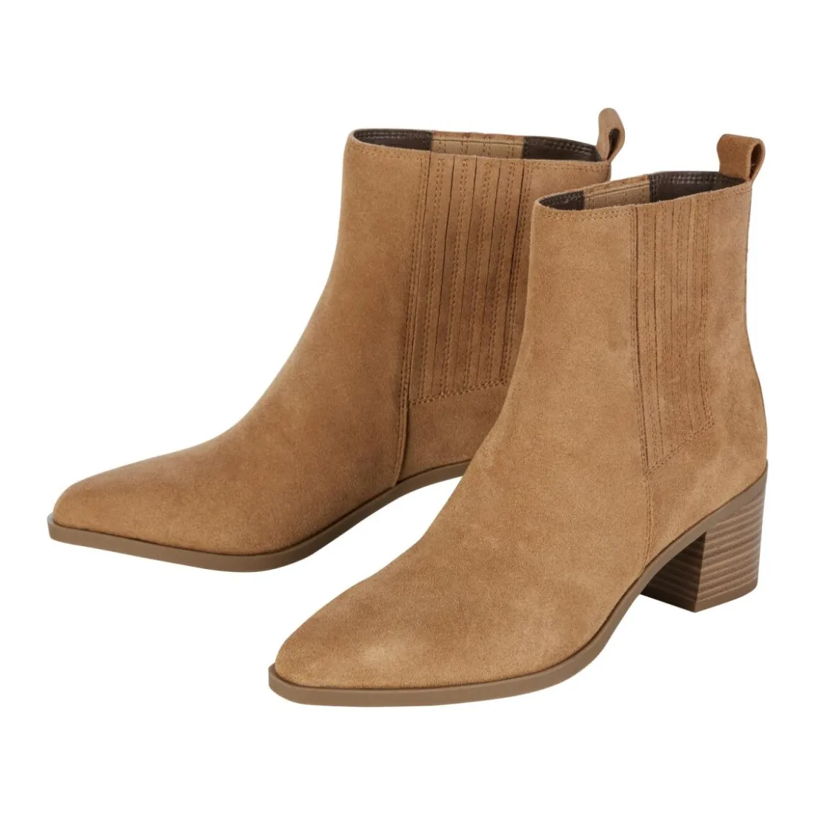 esmara® Damen Lederstiefeletten im Chelsea-Design (Braun, 36) - B-Ware sehr gut