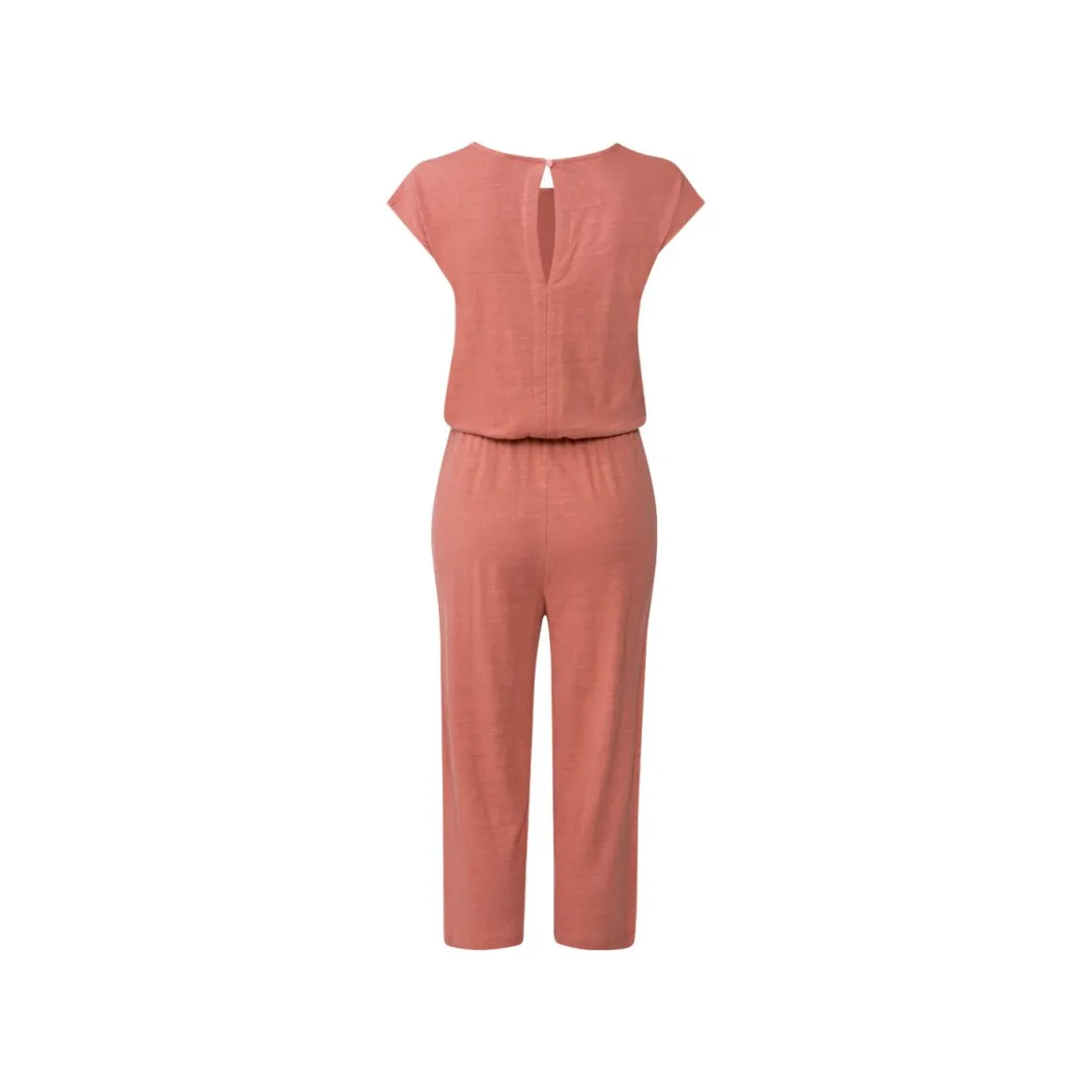 esmara® Damen Leinen-Jumpsuit, 3/4 Länge, mit Schlitz (Koralle, S(36/38)) - B-Ware Beschädigt