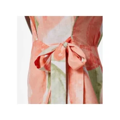 esmara® Damen Leinenkleid / Leinen-Wickelkleid, leger geschnitten (apricot/taupe, 34) - B-Ware neuwertig