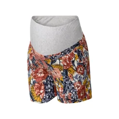 esmara® Damen Leinen-Umstandsshorts mit Bauchband (geblümt, 36) - B-Ware neuwertig