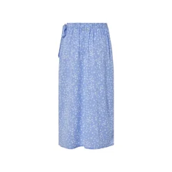 ESMARA® Damen Midi-Wickelrock, mit modischer Crinklestruktur (hellblau mit Blumen, S(36/38)) - B-Ware sehr gut
