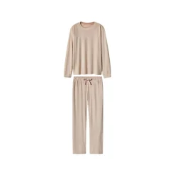 esmara® Damen Nicki-Pyjama (Beige, XS(32/34)) - B-Ware neuwertig