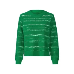 esmara® Damen-Pullover, mit Lochstrick, M, grün - B-Ware neuwertig