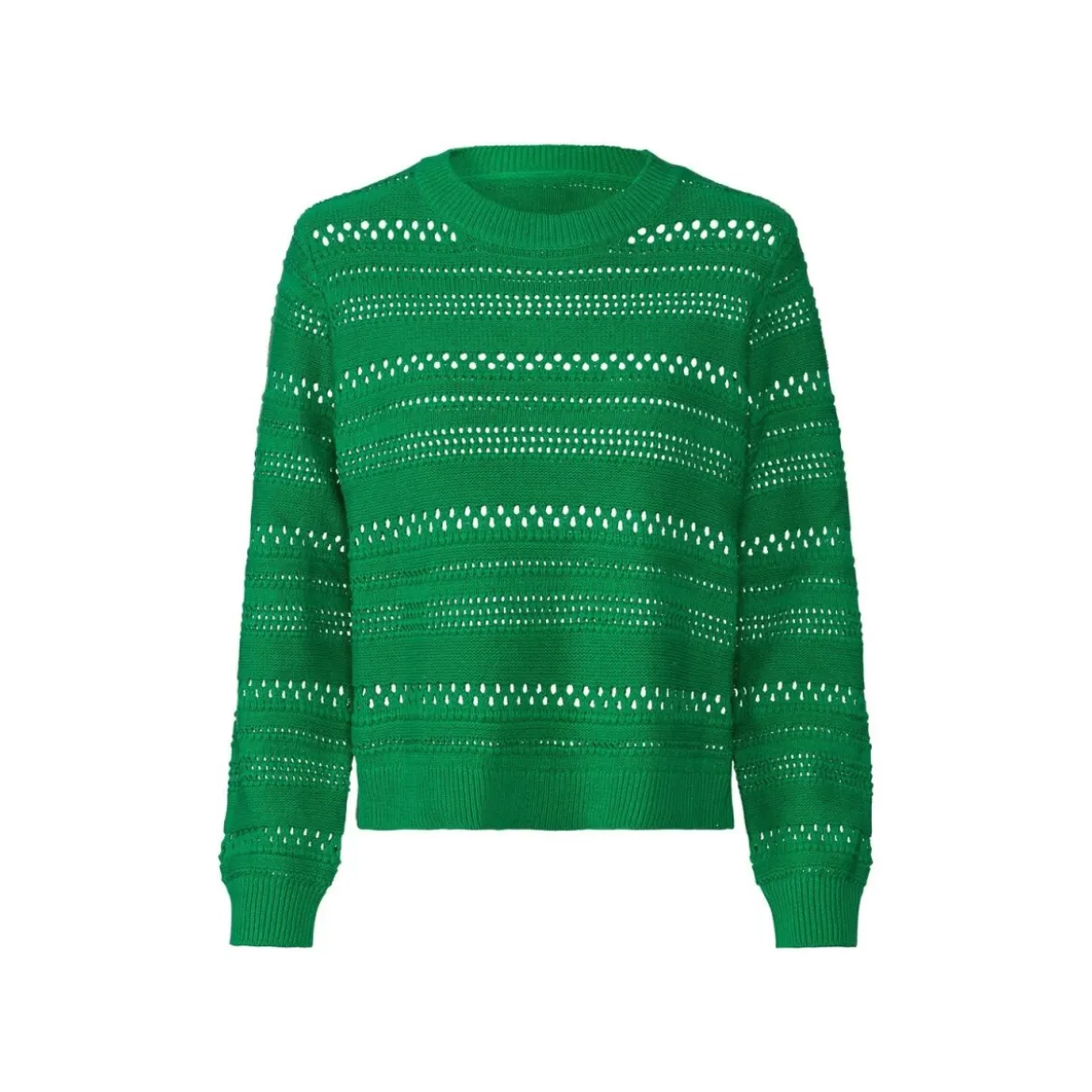 esmara® Damen-Pullover, mit Lochstrick, M, grün - B-Ware neuwertig