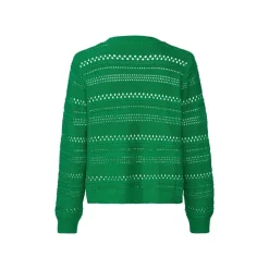 esmara® Damen-Pullover, mit Lochstrick, M, grün - B-Ware neuwertig