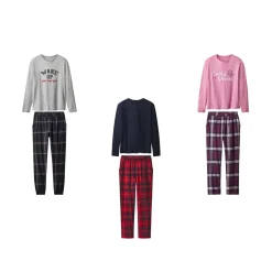 esmara® Damen Pyjama mit Hose aus Flanell - B-Ware