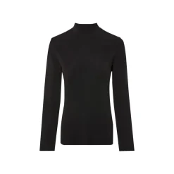 esmara® Damen Rollkragen-Langarmshirts, 2 Stück, gerippt (schwarz/grau, XS(32/34)) - B-Ware neuwertig