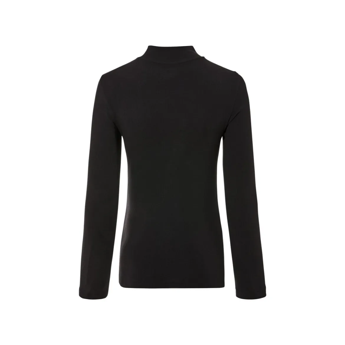 esmara® Damen Rollkragen-Langarmshirts, 2 Stück, gerippt (schwarz/grau, XS(32/34)) - B-Ware neuwertig