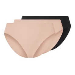 esmara® Damen Slips, 3 Stück (schwarz/beige, XL(48/50)) - B-Ware sehr gut
