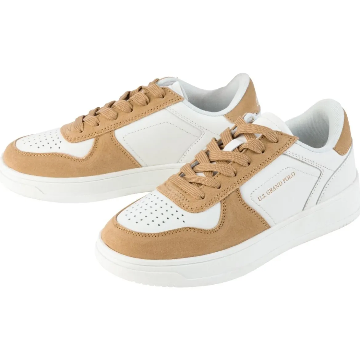 esmara® Damen-Sneaker, 37, weiß/braun - B-Ware sehr gut