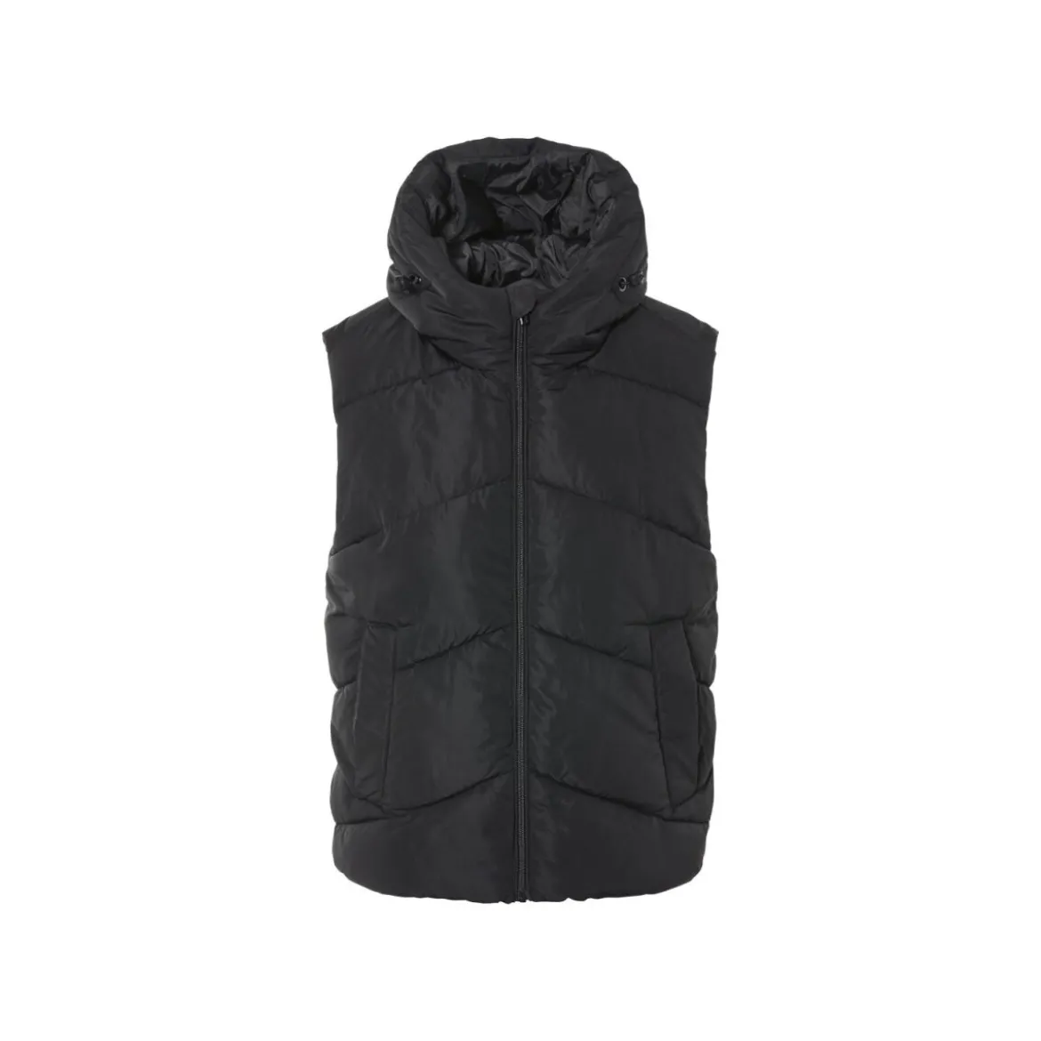 esmara® Damen Steppweste, Kapuze mit Kordelzug (Schwarz, S (36/38)) - B-Ware neuwertig