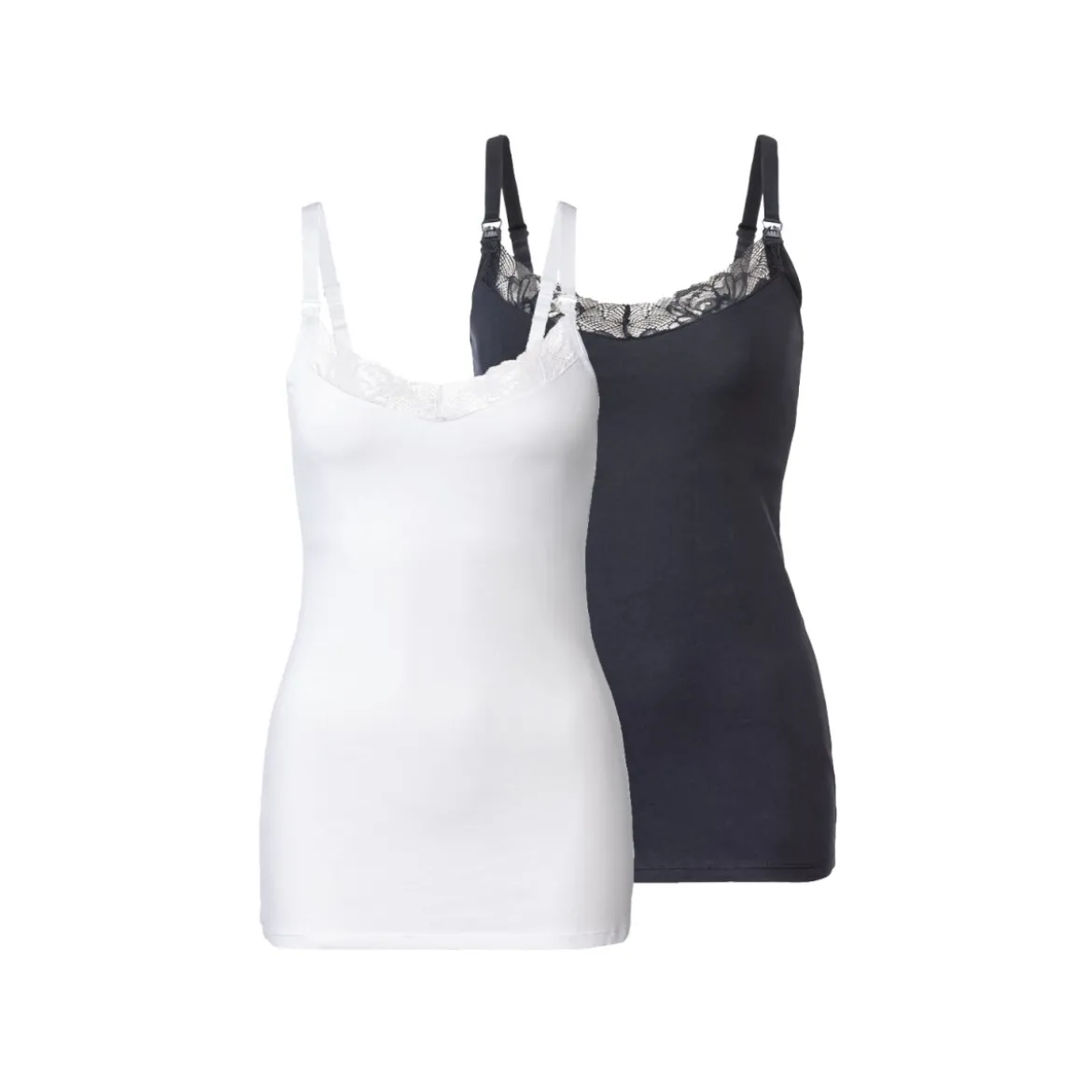esmara® Damen Still-Tops, hoher Baumwollanteil, 2er Set - B-Ware
