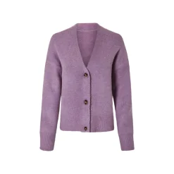 esmara® Damen-Strickcardigan, mit Bündchen an Ärmeln und Saum, L, lila - B-Ware neuwertig
