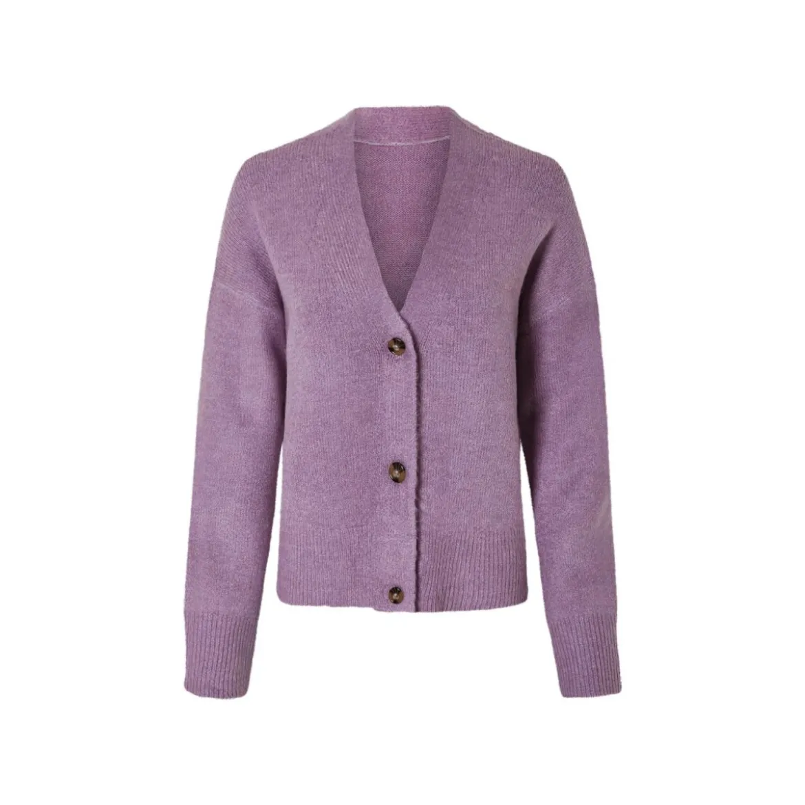 esmara® Damen-Strickcardigan, mit Bündchen an Ärmeln und Saum, L, lila - B-Ware neuwertig