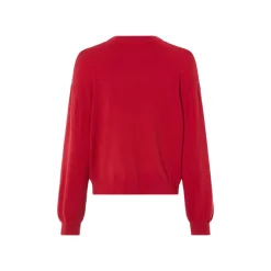 esmara® Damen Strickpullover, mit aufgesetzten Silberperlen (Rot, XS(32/34)) - B-Ware neuwertig
