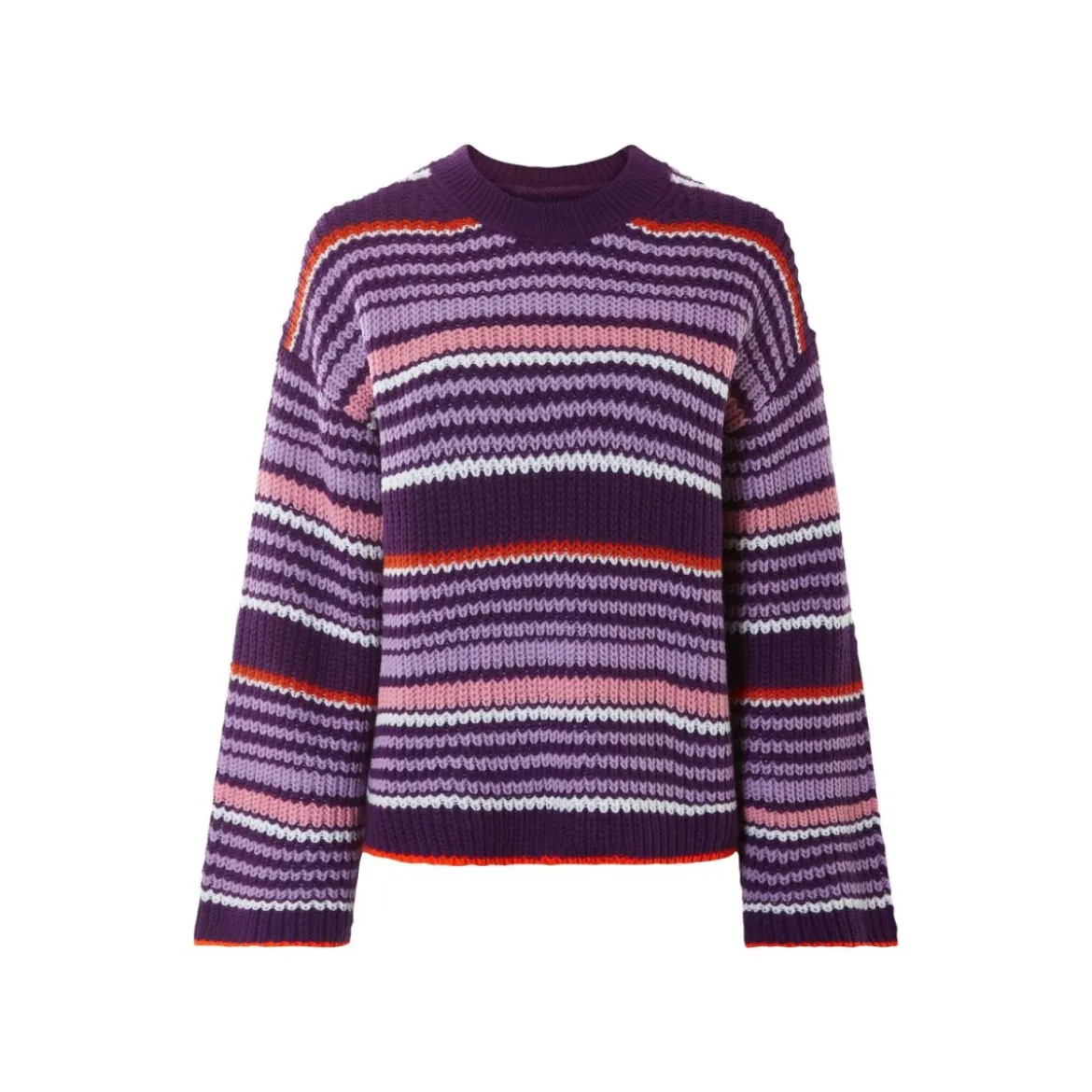 esmara® Damen Strickpullover, mit Seitenschlitzen (Lila, L(44/46)) - B-Ware neuwertig