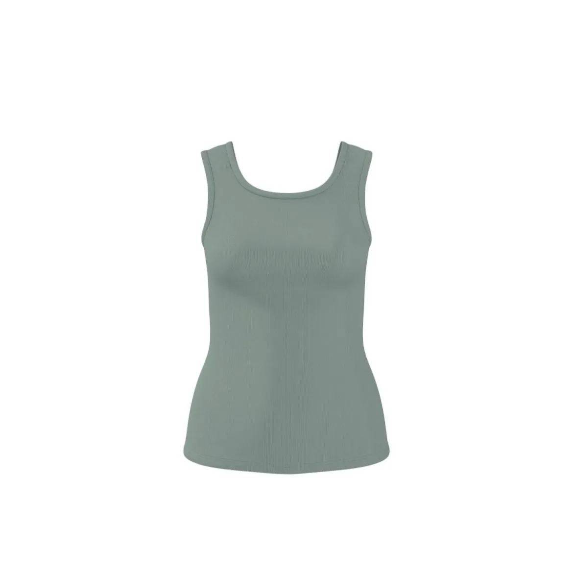 esmara® Damen-Tops, gerippt, 2 Stück, M, grün/grau - B-Ware neuwertig