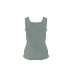 esmara® Damen-Tops, gerippt, 2 Stück, M, grün/grau - B-Ware neuwertig