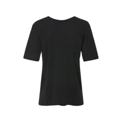 ESMARA® Damen T-Shirt mit Leinen (Schwarz, L(44/46)) - B-Ware neuwertig