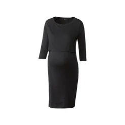 esmara® Damen Umstandskleid mit 3/4-Ärmeln, leger geschnitten (schwarz, S (36/38)) - B-Ware neuwertig