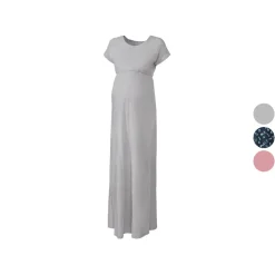 esmara Damen Umstands-Maxikleid, mit Gummizug in der Taille - B-Ware