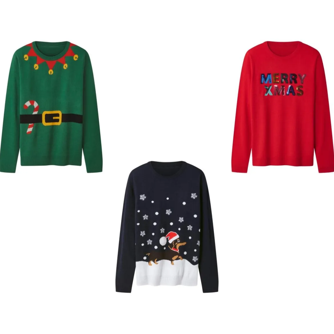 esmara® Damen Weihnachtspullover mit LED-Effekt / Weihnachtspullover mit Musik / Weihnachtspullover - B-Ware