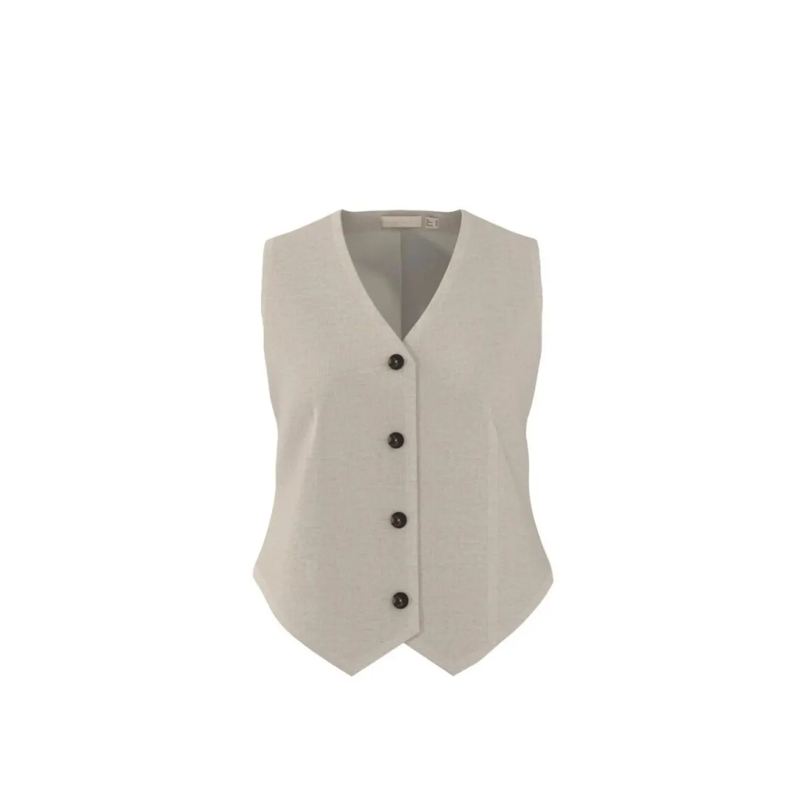 esmara® Damen-Weste, mit Leinen, 40, beige - B-Ware neuwertig