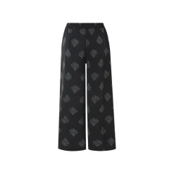 ESMARA® Damen Wide-Leg Hose, modische 7/8-Länge (Muster/schwarz, 42) - B-Ware neuwertig